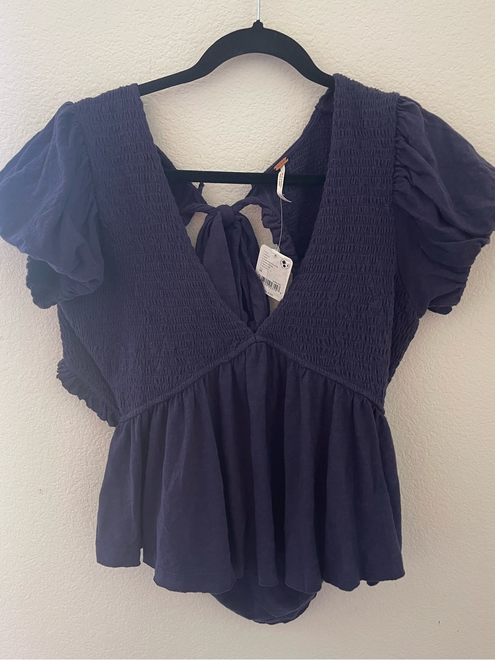 NWT-Free People- Charlotte Top - dark blue